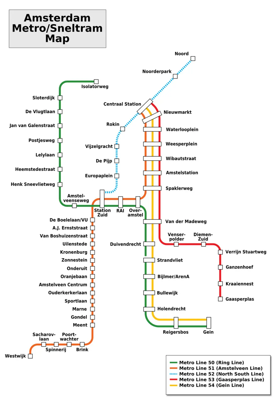 mappa metropolitana amsterdam