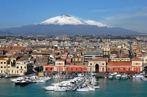 panorama catania con l'etna